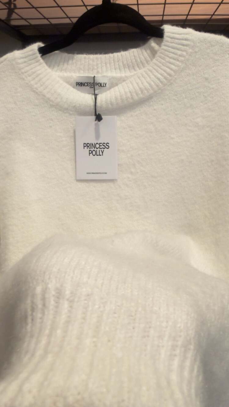 Princess Polly Cozy Crew Knit Sweater White Size S/M - Picture 5 of 5